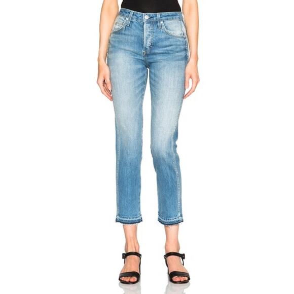 AMO Babe 70’S Blue Light Wash High Rise Crop Ankle Denim Jeans Size 26 - Picture 1 of 14